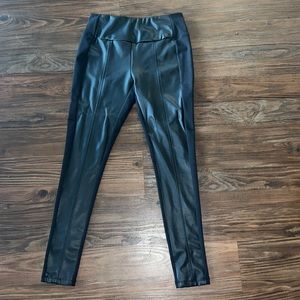 Zella Leggings PREOWNED 
High Waist Faux Leather Hybrid Leggings Black sz Small